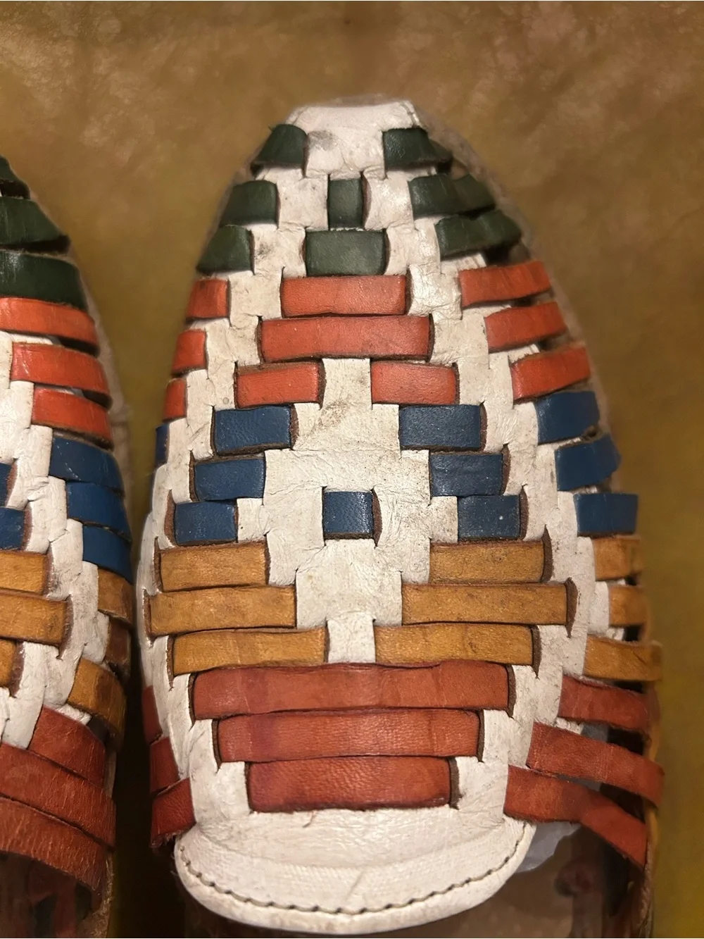 Multi-Color Woven Leather Huarache Flats - Women